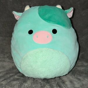 Squishmallow RARE Seamus Cow Soft Green Fuzzy Belly 14"  Plush Soft Mint Green